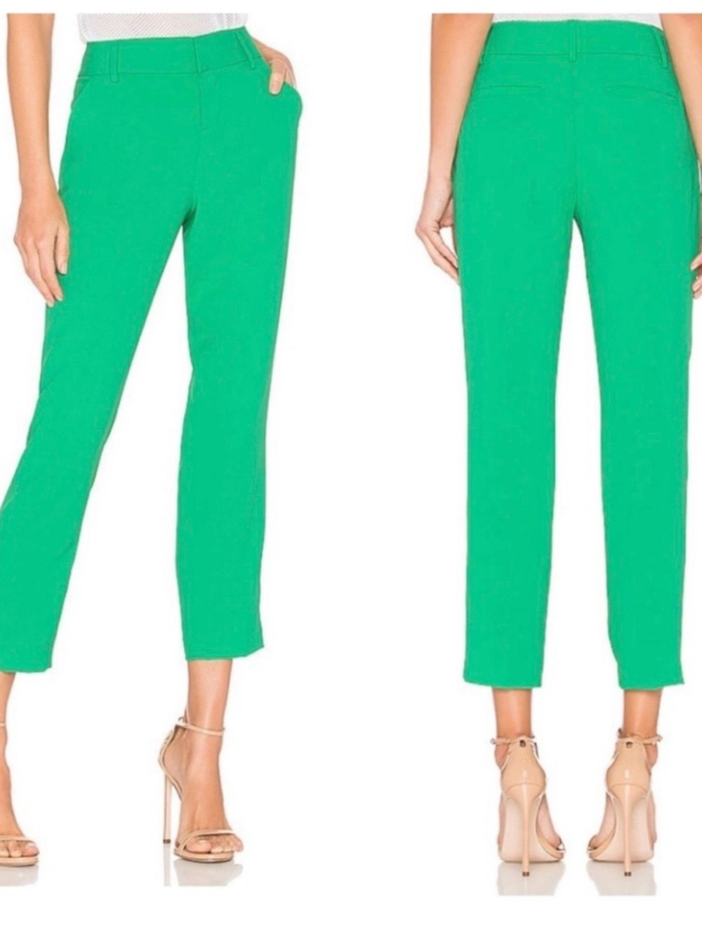 Alice + Olivia Stacey Slim Tapered Kelly Green Trousers size 4